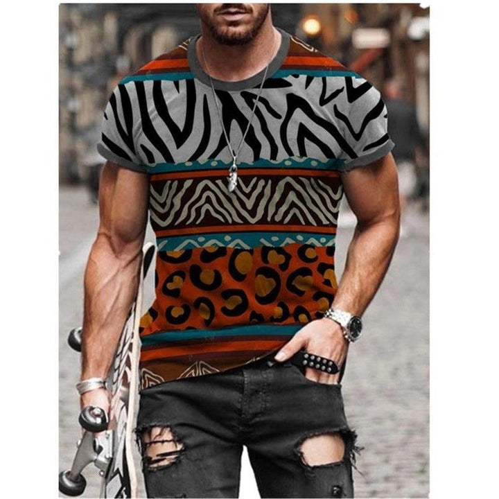 Casual Round Neck Short Sleeved 3D Digital - Super Amazing Store