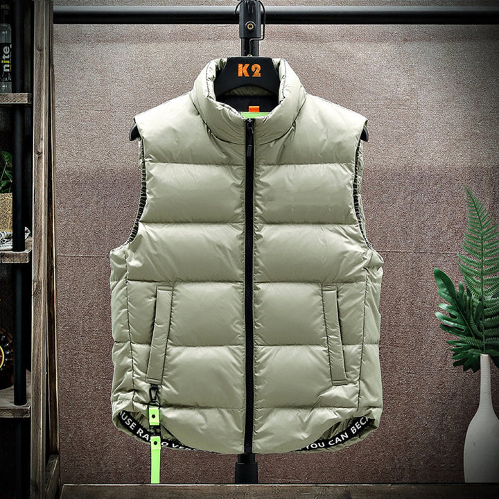 Men's Winter Down Vest Fashion All-match Stand-collar Sleeveless Jacket Q2