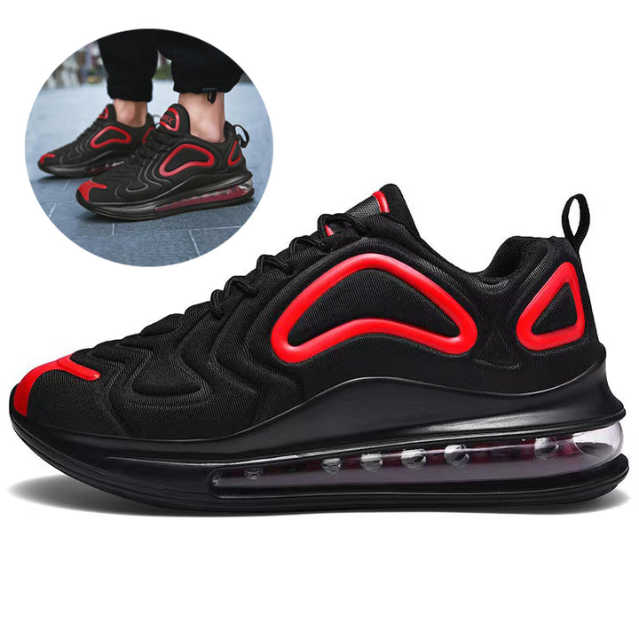 Casual Air Cushion Black Shoes Men Outdoor Breathable  Lace-up Sneakers Running Sports Shoes Q2