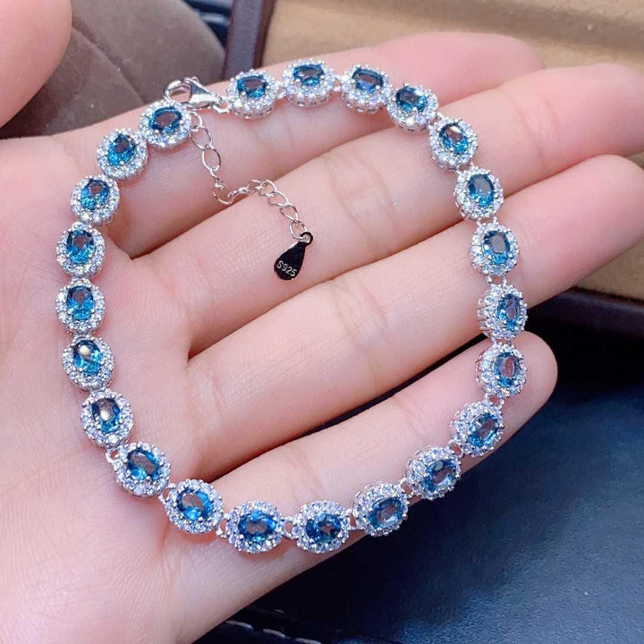 Natural Blue Topaz Bracelet Crystal Inlaid With Precision - Super Amazing Store