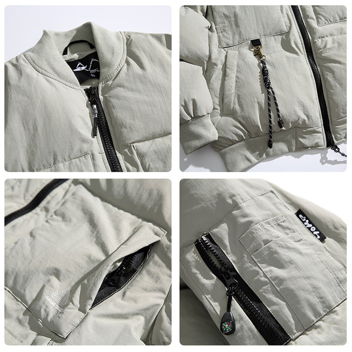 Vintage Lanyard Multi-pocket Cotton-padded Jacket For Men Q2