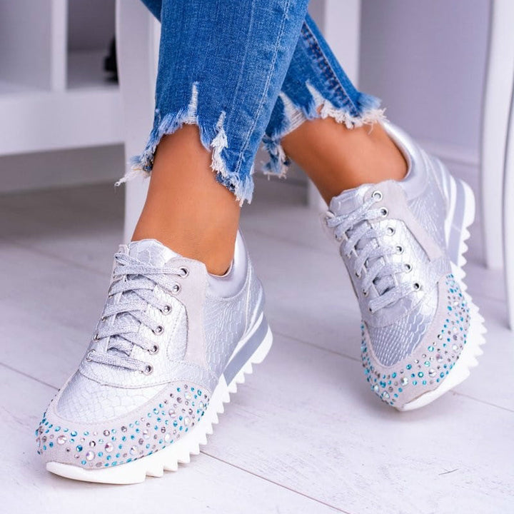 Rhinestone Fashion Plus Size Women's Sports Running Shoes Q2