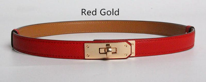 High Quality Women Real Leather 1.8cm Width Belts Golden - Super Amazing Store