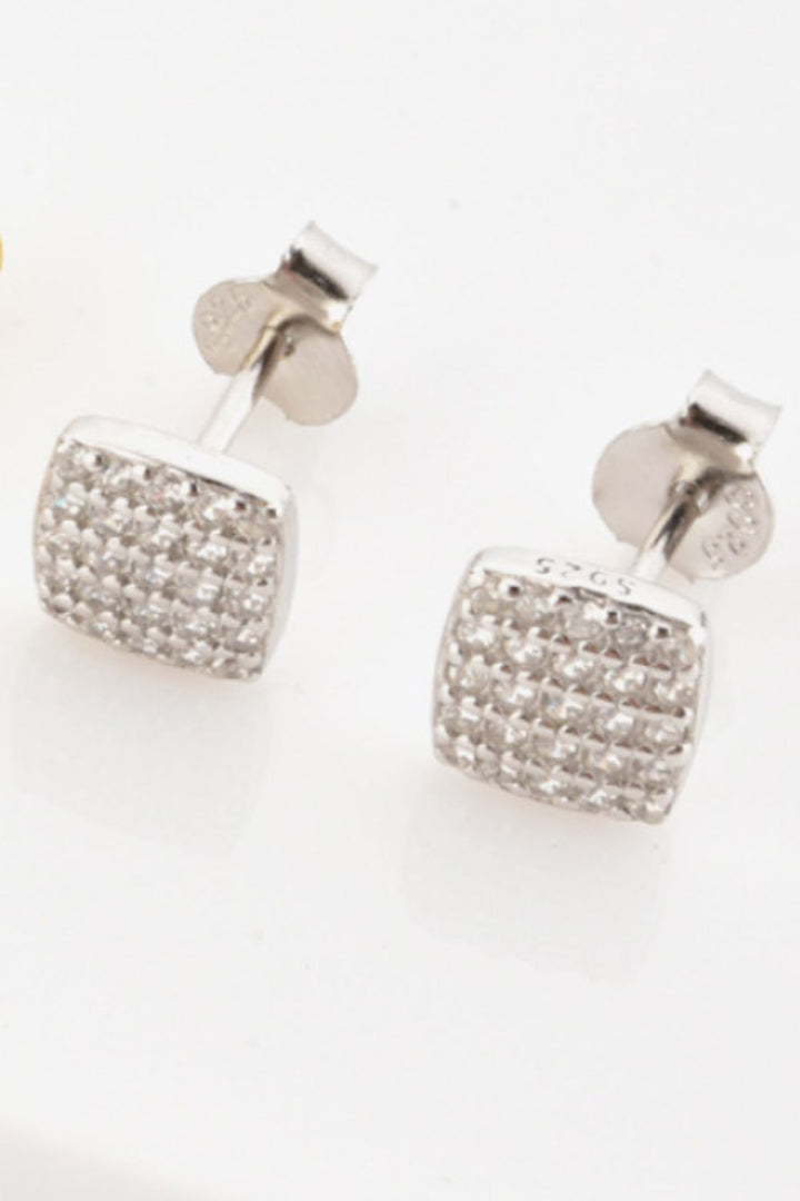 925 Sterling Silver Zircon Stud Earrings Trendsi