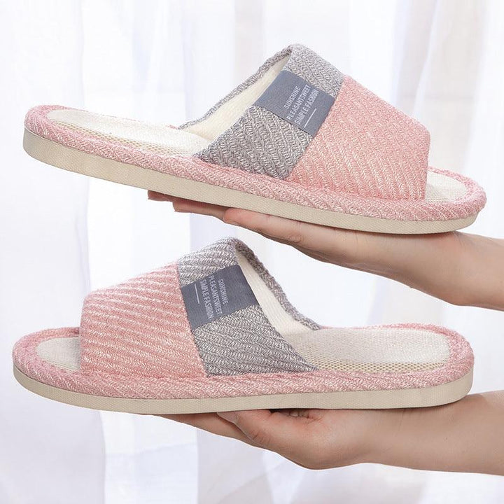 Linen Slippers House Shoes Women Bedroom Slippers - Super Amazing Store