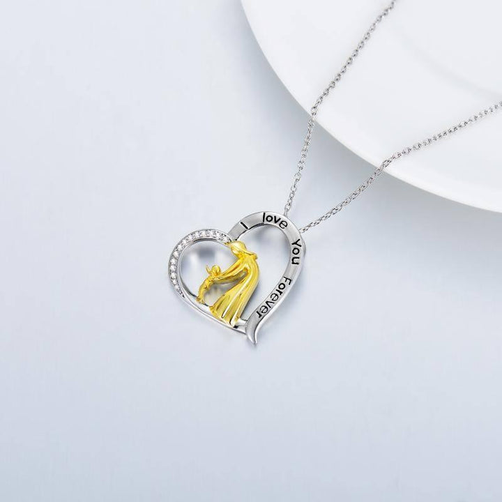 Mom Gifts 925 Sterling Silver Mother Daughter Necklace Love Heart Pendant Jewelry Gifts - Super Amazing Store