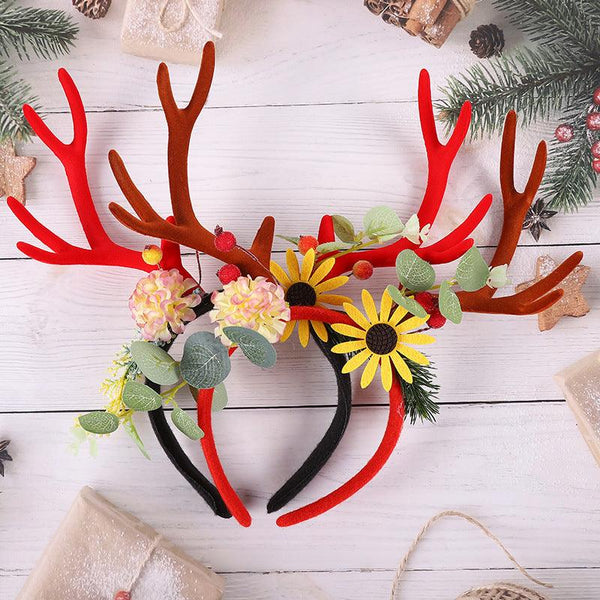 Christmas Flower Antler Hairband Female - Super Amazing Store