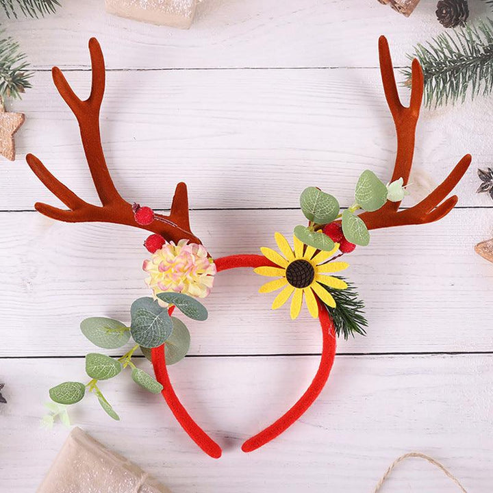 Christmas Flower Antler Hairband Female - Super Amazing Store