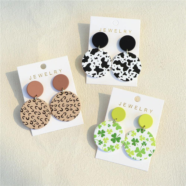 Clay Textured Round Acrylic Earrings - Super Amazing Store