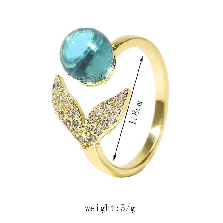 Creative Fashion Simple Ocean Beads Mermaid Tail Ring - Super Amazing Store