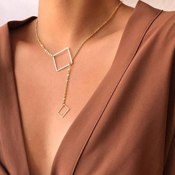 Creative Retro Simple Geometric Square Necklace - Super Amazing Store