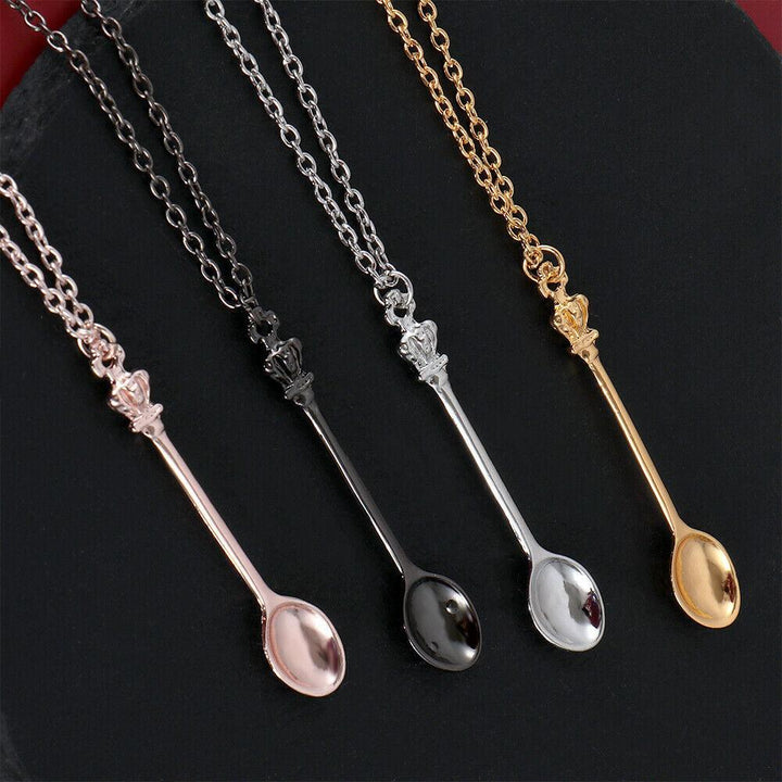 Crown Mini Tea Spoon Classical Royal Snuff Necklace - Super Amazing Store