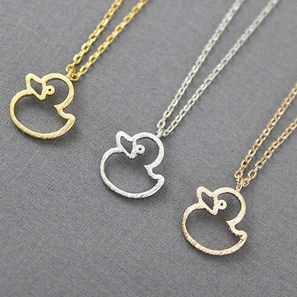 Cute Hollow Little Duck Sweet All-matching Animal X Necklace Pendant - Super Amazing Store