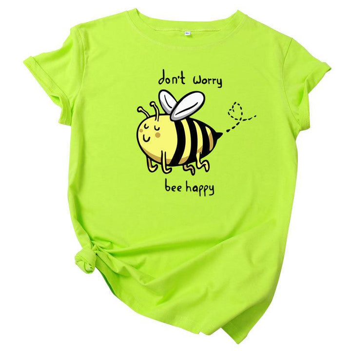 Cute Little Bee Cartoon Women's Clothing Large Size Printing - Super Amazing Store