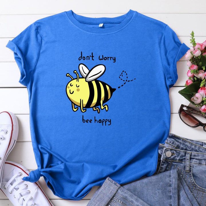 Cute Little Bee Cartoon Women's Clothing Large Size Printing - Super Amazing Store