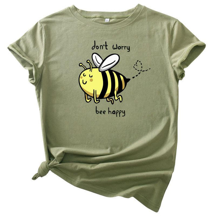 Cute Little Bee Cartoon Women's Clothing Large Size Printing - Super Amazing Store