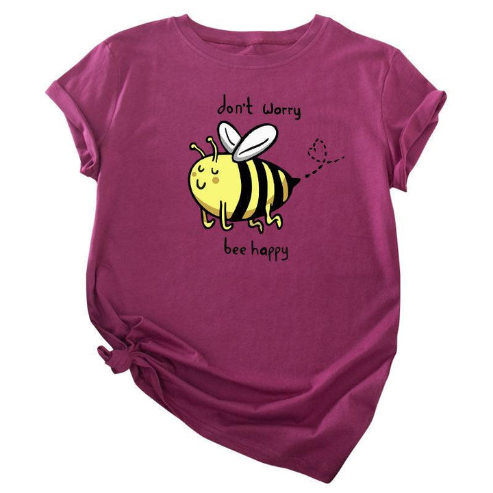 Cute Little Bee Cartoon Women's Clothing Large Size Printing - Super Amazing Store