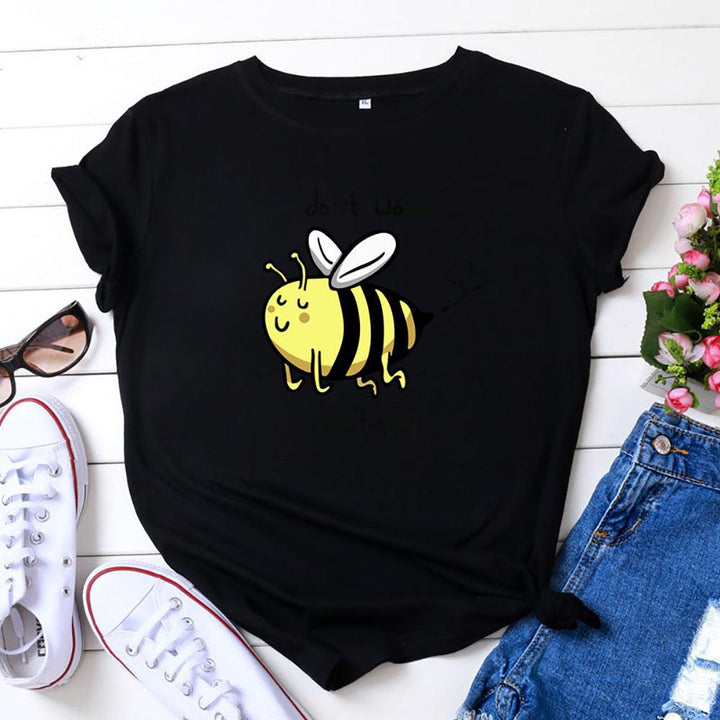 Cute Little Bee Cartoon Women's Clothing Large Size Printing - Super Amazing Store