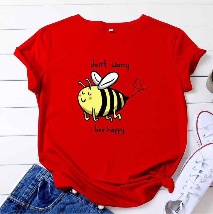 Cute Little Bee Cartoon Women's Clothing Large Size Printing - Super Amazing Store