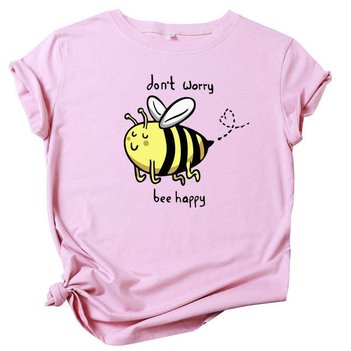 Cute Little Bee Cartoon Women's Clothing Large Size Printing - Super Amazing Store