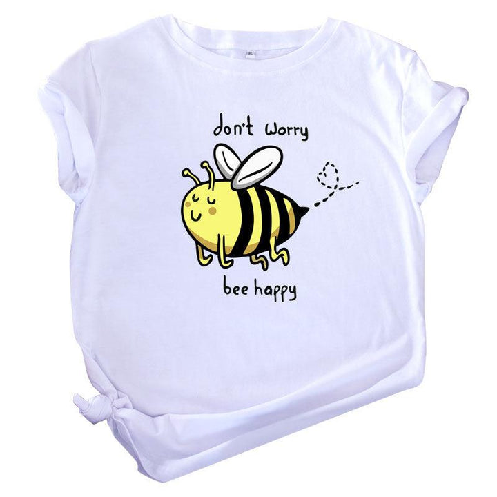 Cute Little Bee Cartoon Women's Clothing Large Size Printing - Super Amazing Store