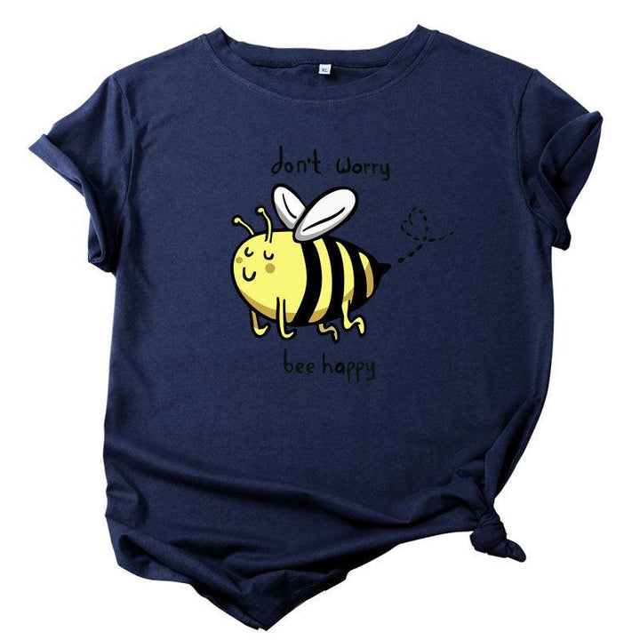 Cute Little Bee Cartoon Women's Clothing Large Size Printing - Super Amazing Store