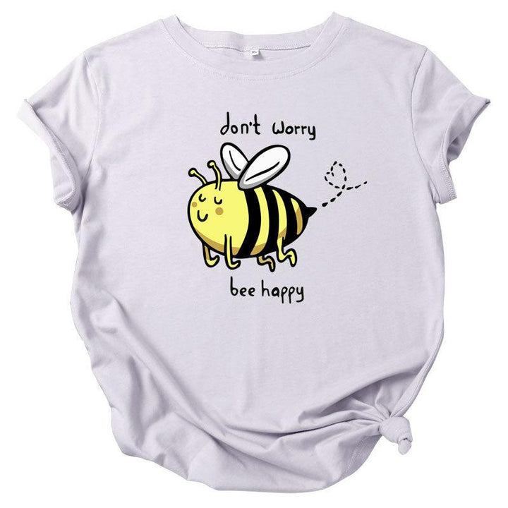 Cute Little Bee Cartoon Women's Clothing Large Size Printing - Super Amazing Store