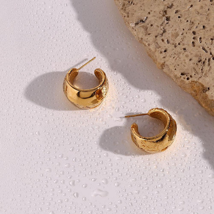 Fashion Stainless Steel Plated 18K Cut Hollow Earrings - Super Amazing Store