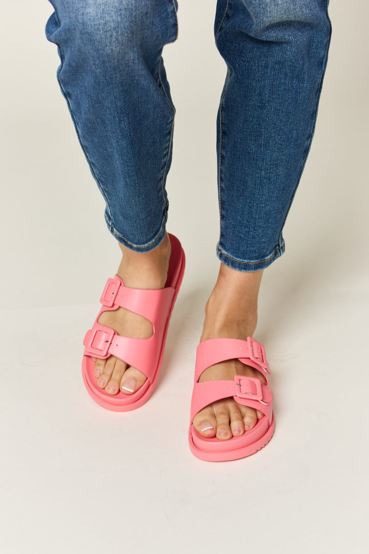 Legend Double Buckle Open Toe Sandals Trendsi