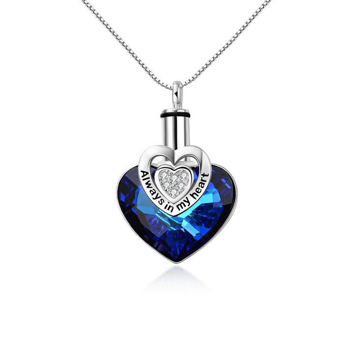 S925 Sterling Silver Heart URN Cremation Embellished with Crystals from Austria Necklace for Ashes - Super Amazing Store