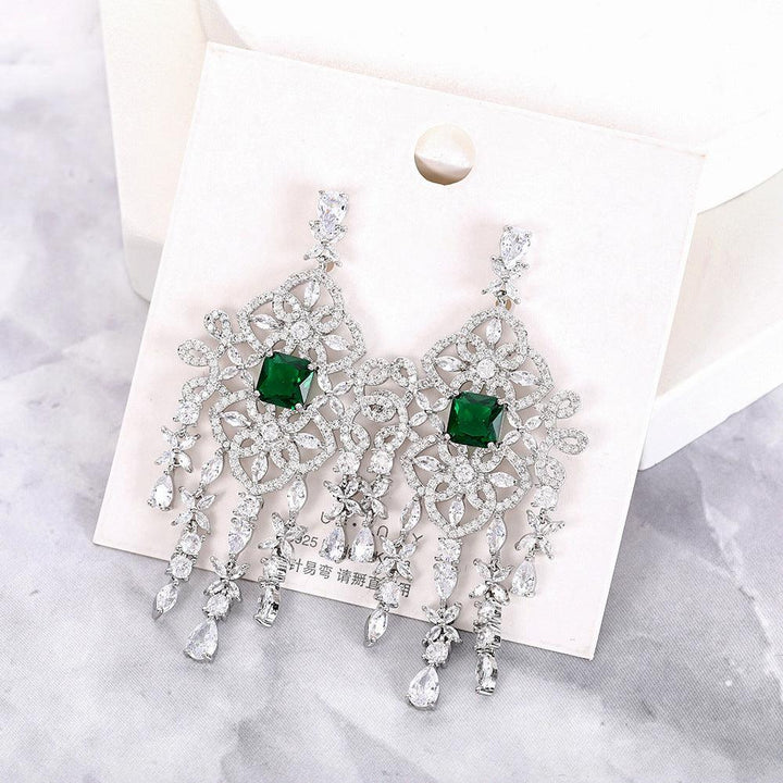 Heavy Duty Gemstone White Zircon Earrings - Super Amazing Store