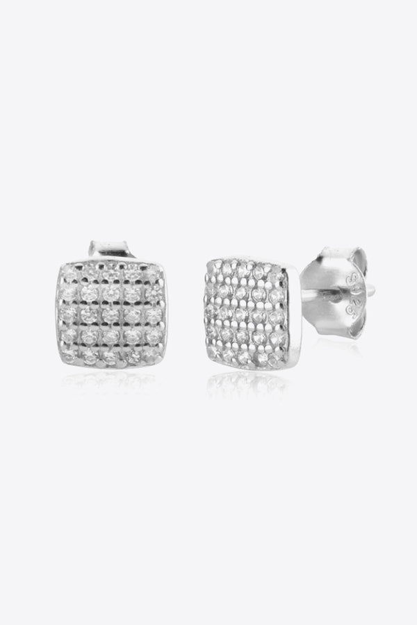 925 Sterling Silver Zircon Stud Earrings Trendsi