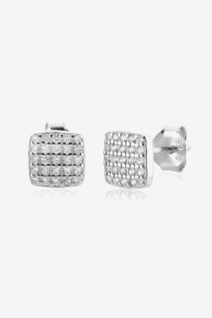 925 Sterling Silver Zircon Stud Earrings Trendsi