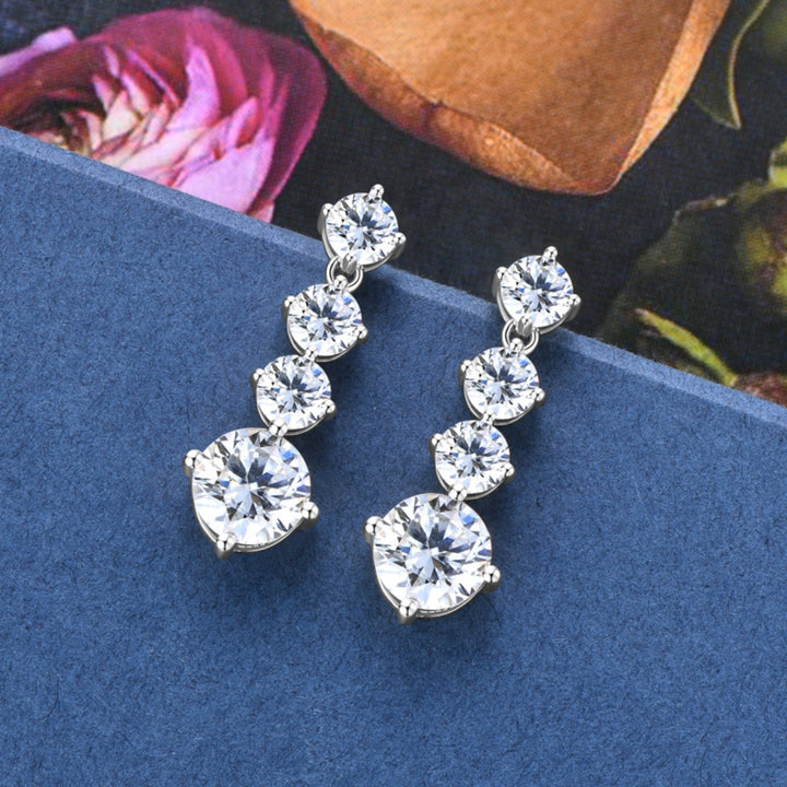 4 Carat Moissanite 925 Sterling Silver Earrings Trendsi