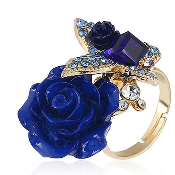 Full Diamond Crystal Rose Flower Ring - Super Amazing Store