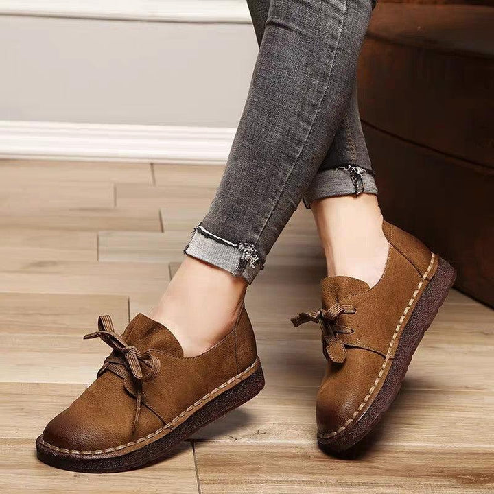 Casual Retro Beef Tendon Soft Sole Japanese Mori Women Comfortable Cowhide Small Shoes - Super Amazing Store