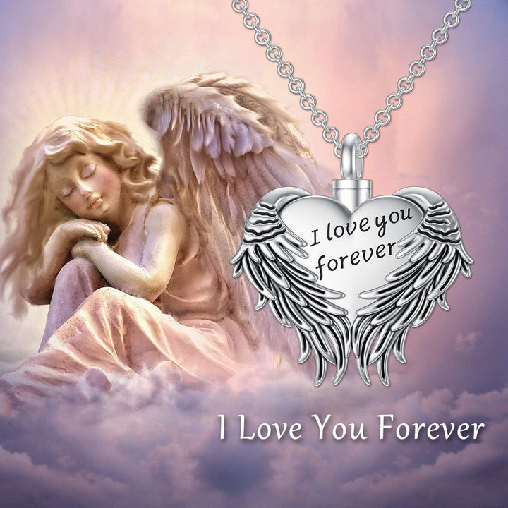 Angel Urns for Human Ashes Sterling Silver Angel Wing Keepsake Pendant Necklace Cremation Jewelry for Women Girls - Super Amazing Store