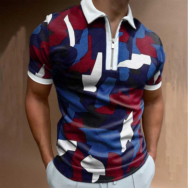 Men Solid Polo Shirts Short-Sleeved Shirt Q2