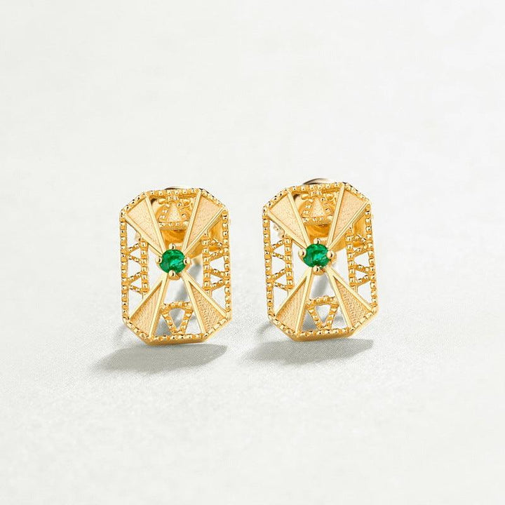 Fashion Women's Simple Emerald Geometric Earrings - Super Amazing Store