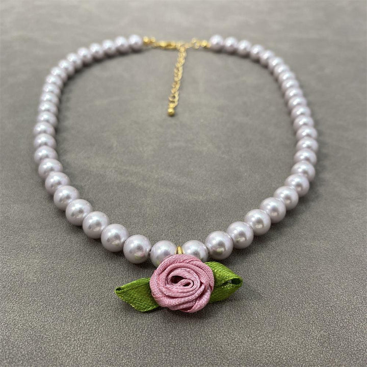 Fresh Flower Choker Pearl Necklace Graceful Mori Sweet Clavicle Chain Women - Super Amazing Store