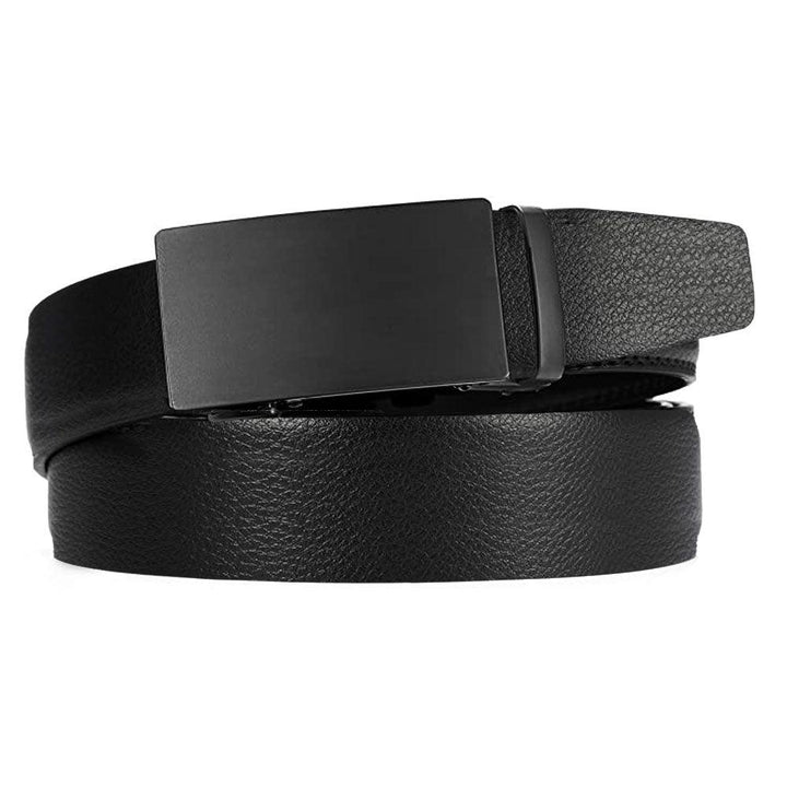 Microfiber Leather Mens Ratchet Belt Belts For Men Adjustable Automatic Buckle Black - Super Amazing Store