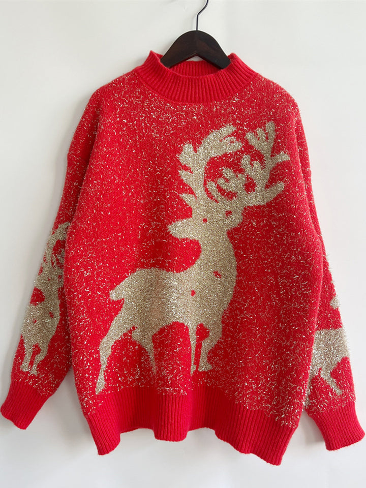 Christmas Element Round Neck Sweater Trendsi