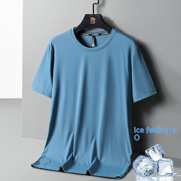 Summer Ice Silk Quick-drying Loose Breathable Short Sleeve Q2