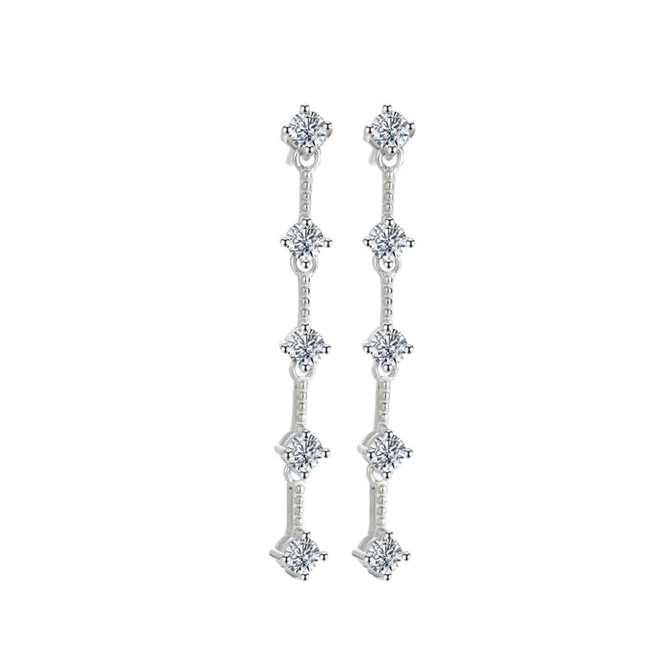 Fashionable Long Tassel Moissanite Diamond Earrings - Super Amazing Store
