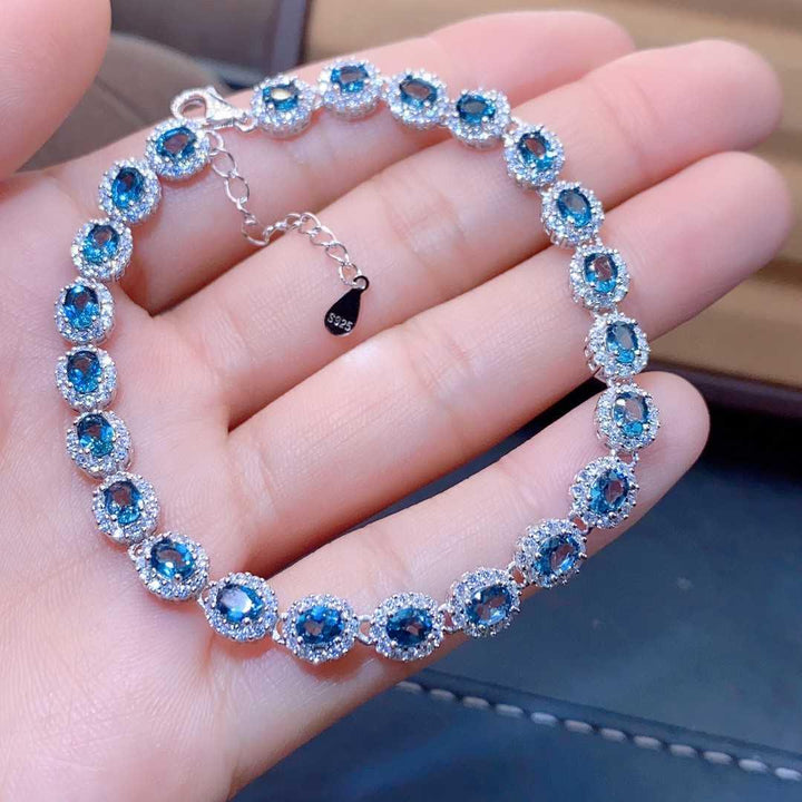 Natural Blue Topaz Bracelet Crystal Inlaid With Precision - Super Amazing Store