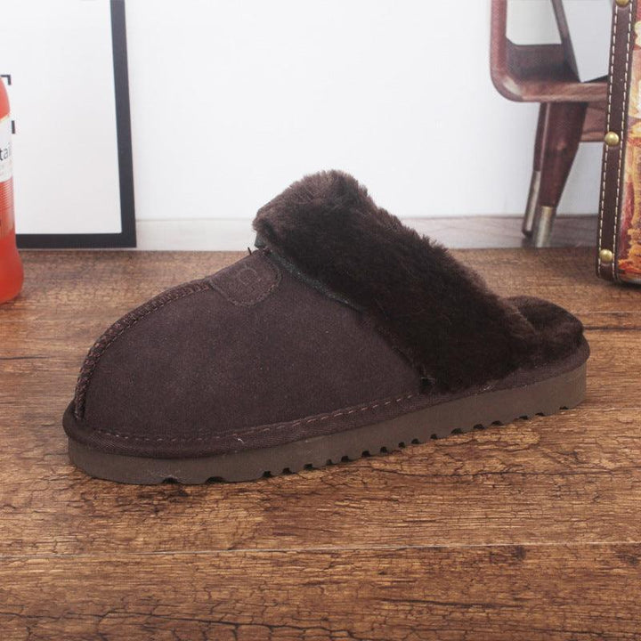 Men's And Women's Cowhide Toe Warm Slippers - Super Amazing Store