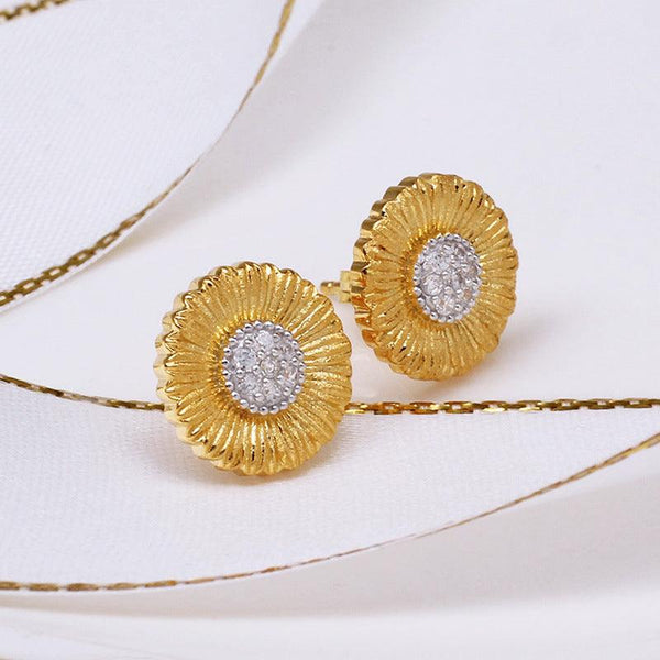 Italian Craftsmanship Brushed Small Daisy Earrings - Super Amazing Store