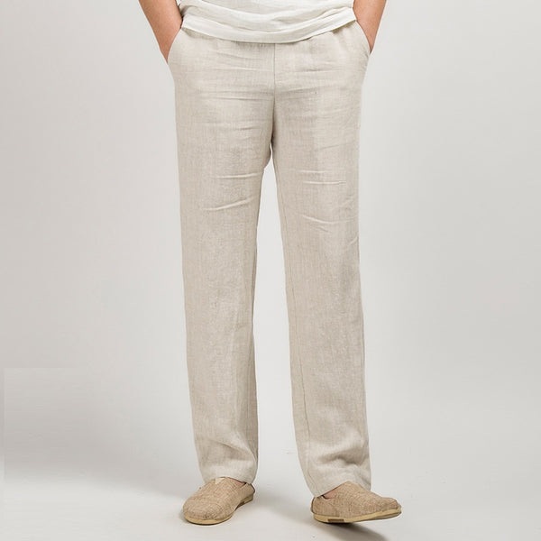 Chinese Style Men's Linen Men's Casual Pants Q2