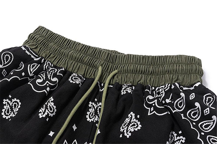 Cashew Flower Patchwork Casual Shorts For Men - Super Amazing Store