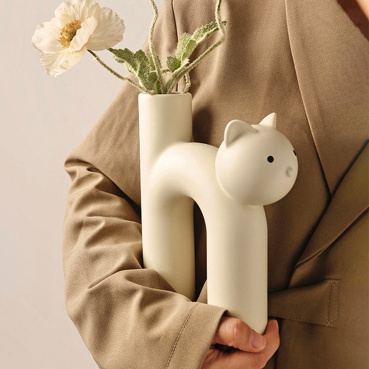 Cute Tube Cat Vase Living Room Home Decoration - Super Amazing Store